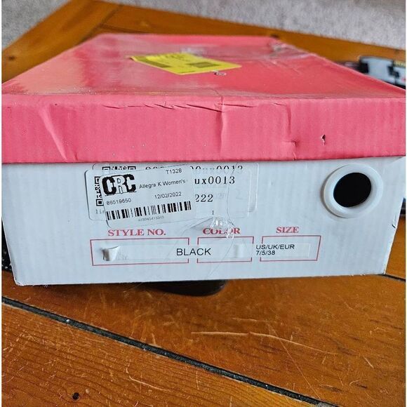 Allegra K Chunky Heel Open Toe Ankle Strap Sandals Black 7 - Picture 6 of 6